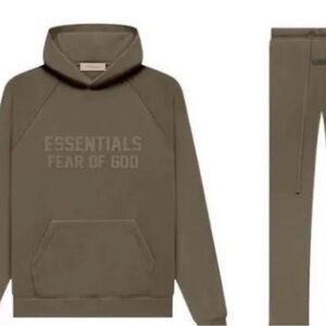 Essentials Fear of God wood Hoodie and pants set